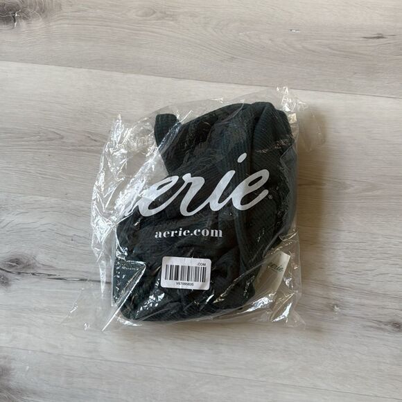 Aerie Waffle Wrap Top Size Small green NWT in packaging - Picture 4 of 10